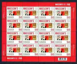 Canada - Scott 2104 - Full Pane of 16 Stamps - Maclean's Magazine - MNH - Picture 1 of 1