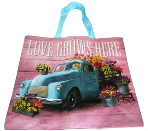 Reusable Tote Bag 20" X 18" X 8" LOVE GROWS HERE By Homegoods - Picture 1 of 1