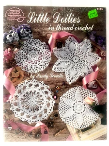 Small Little Lacy Doilies in Thread Crochet Patterns Book Size 4" to 7-1/2" - Picture 1 of 2