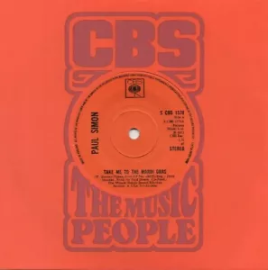Paul Simon - Take Me To The Mardi Gras (7" Single 1973) EX - Picture 1 of 4