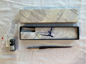 Glass Calligraphy Pen Handmade In Italy, Brown w/ specs in glass - Picture 1 of 10