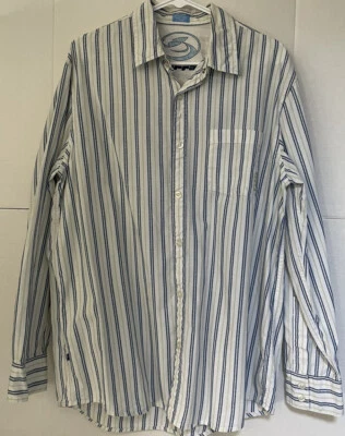 KIRRA Hombre Manga Larga Rayas Botón Algodón Camisa Talla Grande Foto 1 de 4