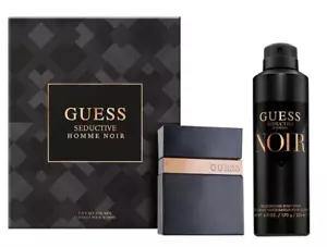 GUESS SEDUCTIVE HOMME NOIR 2 PC MEN’S SET 1.7 FL OZ SPRAY, 6.0 OZ BODY SPRAY NEW - Picture 1 of 2