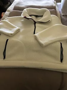 J Crew Women's Sherpa Fleece Half-Zip Pullover Jacket X / Large Teddy Ivory - Picture 1 of 17