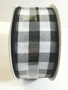 Cinta con cable jumbo a cuadros Buffalo a cuadros blanca y negra 2 1/2"" X 75' NUEVA - Imagen 1 de 3