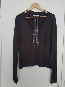 Designer Nougat London Jumper With detachable Sequin neck Tie Detail  Uk 14/16 - Picture 1 of 14
