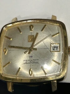 Vintage Hamilton Electronic 10KGF Gehäuse Armbanduhr mit Datum läuft nicht - Bild 1 von 4