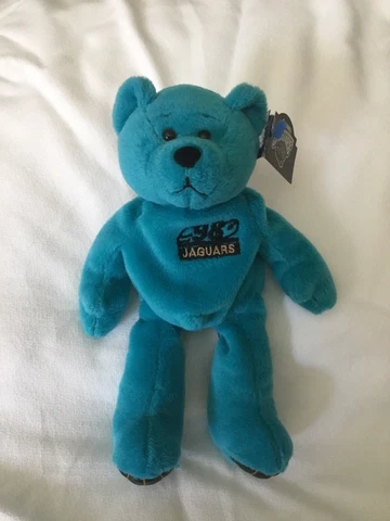 Mark Brunel #8 Beanie Bear Limited Treasures 1998 Jacksonville Jaguars NFL, 9” Cover
