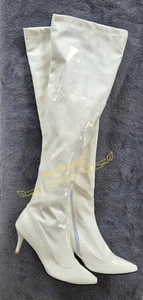 Lack Overkneestiefel Gr. 45 weiß - Bild 1 von 3
