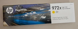 NOWY- Oryginalny- Zapieczętowany-HP 972X Wysoka wydajność ŻÓŁTY PageWide Cartridge EXP 02/2028 - Zdjęcie 1 z 3