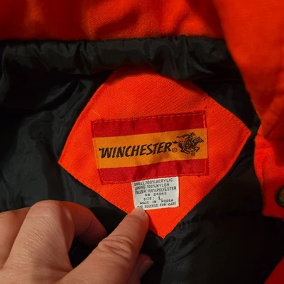 vintage Winchester Conceal Blaze Orange Hunting Jacket Coat Hooded Large Men's - Image 1 of 4