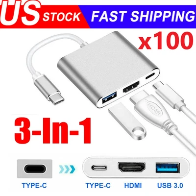 USB Type C to HDMI HDTV TV Cable Adapter Converter For USB-C Phone Tablet Lot - Image 1 of 4