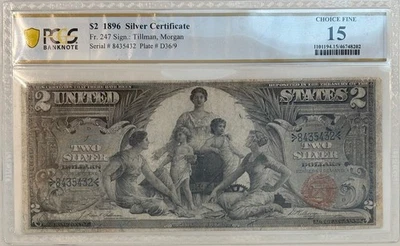 1896 $2 Silver Certificate FR#247 Educational Note PCGS 15 Choice Fine WOW! - Image 1 of 2