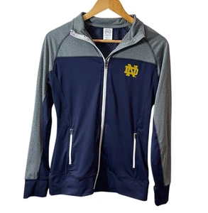 Notre Dame Fighting Irish Jacket Womens Medium Full Zip NCAA Track Hoodie - Picture 1 of 5