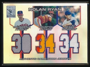 Nolan Ryan 2001 Topps Tribute Retired Triple Jersey SSP RARE - Picture 1 of 2