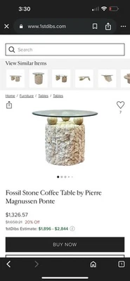 Fossil Stone Coffee Table By Pierre Magnussen Ponte - Image 1 of 4