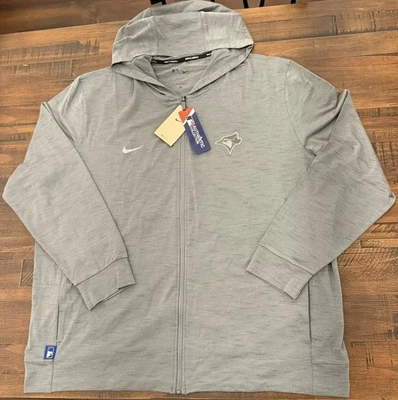 Nike Baseball Dri-Fit Toronto Blue Jays Full-Zip Hoodie Jacket Mens Sz XXL $90 - Image 1 of 4