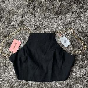 NWT! Cult Gaia The Joey Top Size L Black Backless Chain Top Tank DressCasual - Picture 1 of 19