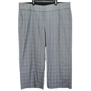 Pantalones Lane Bryant The Allie para mujer talla 26 gris negro a cuadros pierna ancha carrera - Imagen 1 de 5