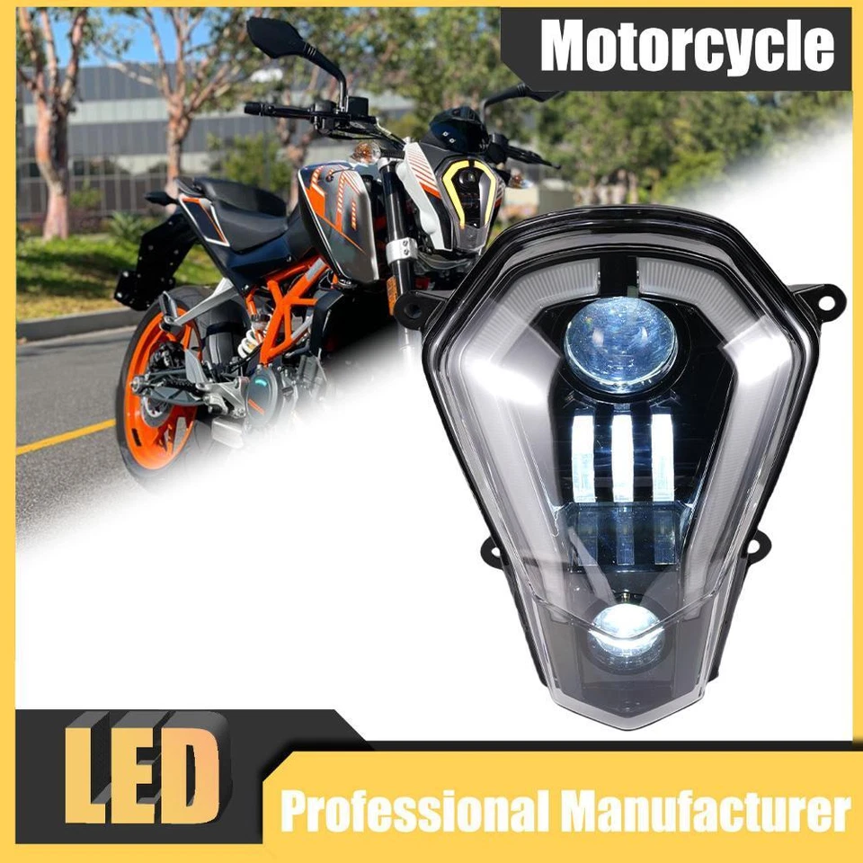 适用于 KTM Duke 390 250 200 125 2011 - 2016 DRL 带转向信号灯 LED 车头灯 — 第 1/4 张图片