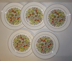 Corelle Indian Summer Dinner Plates 10 1/4" White Floral Pattern Set of 5 - Picture 1 of 6