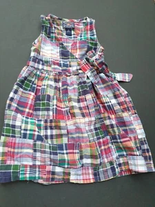 American Living Girls Size 5 Summer Dress Plaid Madras Wrap Around - Picture 1 of 6