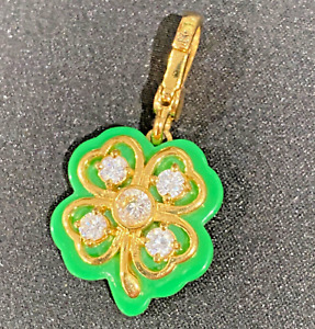 Juicy Couture Charm Four Leaf Clover CZ Green
