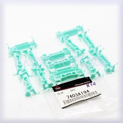 GENUINE OEM MITSUBISHI DRIP MOLDING CLIPS SET OF 14 PC 2008-2015 LANCER 7403A194 - Image 1 of 4