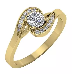 Anello solitario di fidanzamento diamante tondo coltivato in laboratorio VS F 0,65 ct oro giallo 14 carati - Foto 1 di 8