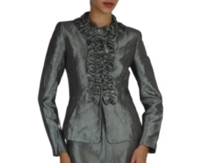 Anne Klein Silver Belted Jacket Size UK 14 - Image 1 of 4