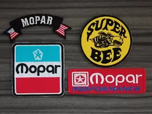 4 Stck. MOPAR SUPER BEE RENNWAGEN Aufbügeln Aufnäher Bestickt Aufgenäht Shirt Mütze Jeans - Bild 1 von 9