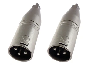 (2 Pack) Brand New ProCraft PC-TE010 Male XLR 3 Pin to Male RCA Adapter Plug - Picture 1 of 1