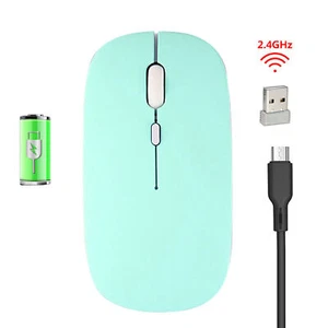 2.4GHz Wireless Optical Mouse USB Rechargeable RGB Cordless Mice For PC Laptop - Picture 1 of 21