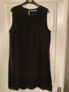 BNWT Women's DRESS  size 12 BLACK Lined  Party /Occasion  Embellished - Picture 1 of 4