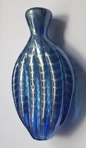 Schnupftabakflasche Glas, blau, Handarbeit - Bild 1 von 3