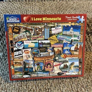 Puzzle 1000 pezzi White Mountain "I Love Minnesota" nuovo sigillato! - Foto 1 di 3