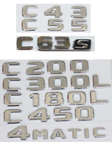 Chrome Letters C300 C320 C350 C350e C400 C300e C300de Emblems - Picture 1 of 24