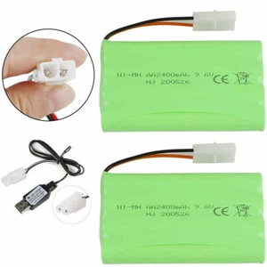2stücke 2400mah Wiederaufladbare Nimh 9,6v Rc-batterie Mit Usb-kabel Für Rc Auto - Bild 1 von 6