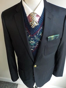 J. Blazer CREW LUDLOW Loro Piana 130 Lana Oro Navy Bottone Taglia 40 L Nuovo con etichette - Foto 1 di 8