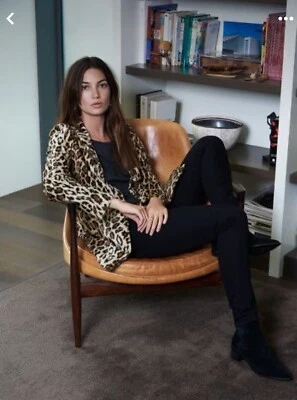 CHAQUETA DE PIEL SINTÉTICA CON ESTAMPADO DE LEOPARDO CELINE Velvet By Graham & Spencer NUEVA CON ETIQUETAS Talla Pequeña Foto 1 de 4