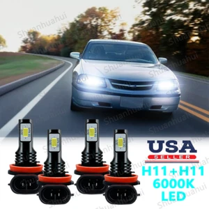 Para Chevrolet Impala 2006-2013 -4x 6000K Blanco Faro LED Bombillas de haz alto bajo - Imagen 1 de 12