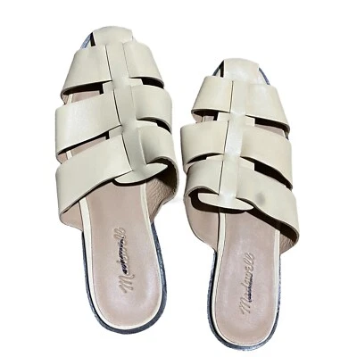 Zapatos Madewell WMNS 9 Crema The Dixson Pescador Mula Cuero NK034 Sin Cordones Foto 1 de 4