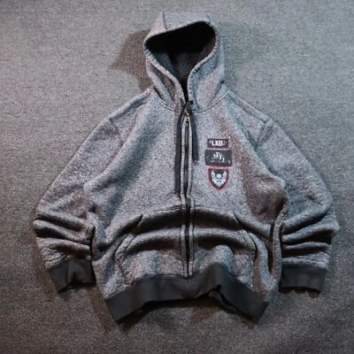 2000s ROUTE66 GRUNGE FAUX FUR EMBROIDERED FULL ZIP HOODIE LARGE - Image 1 of 4