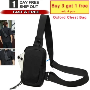 Men's Shoulder Bag Oxford Cloth Chest Pack Sling Crossbody Casual Backpack - Picture 1 of 13