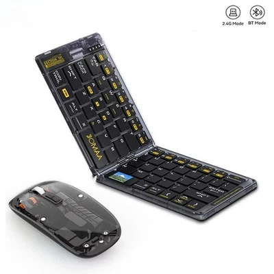 Transparent Foldable Wireless Keyboard Bluetooth Keyboard with Mouse Folding - Image 1 of 4
