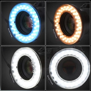 Pierścień led lampa błyskowa zasilana baterią światło napełniające z kolorowym filtrem adapter zdjęcie etui - Zdjęcie 1 z 7