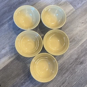 Oneida Culinaria Stoneware 5 Discontinued 5.5” Bowls Yellow-HTF-Dessert?/Fruit? - Picture 1 of 6