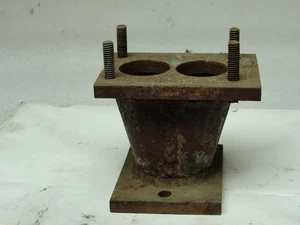 Vintage Home Made Carb Adapter 2 Barrel Carter To One Barrel Intake 3 1/2" Tall. - Picture 1 of 14