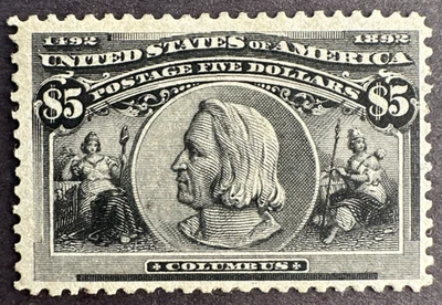 US 1893 Scott # 245 Mint Unused Stamp Regum Columbian Expo Issue of $5 Columbus - Image 1 of 2
