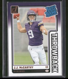 2024 Donruss #2 J.J. McCarthy Rated Rookies Throwback Minnesota Vikings - Picture 1 of 2
